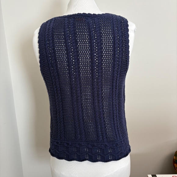 Kirundi Cotton Crochet Sweater Vest Tank Top Medium - Picture 3 of 12